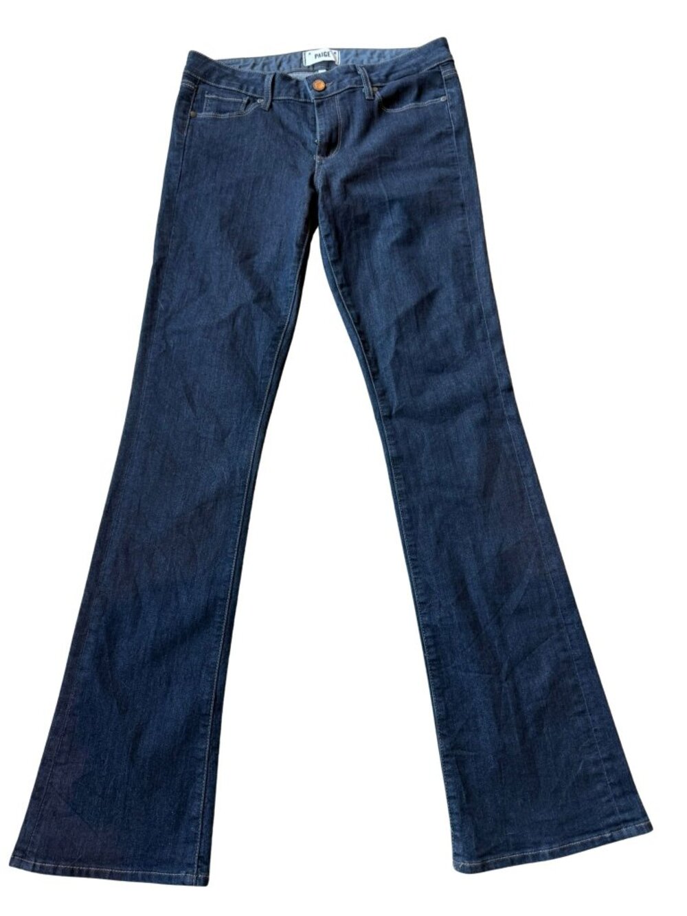 PAIGE Flare Jeans Womens 30 Dark Wash Stretch Denim Made in USA